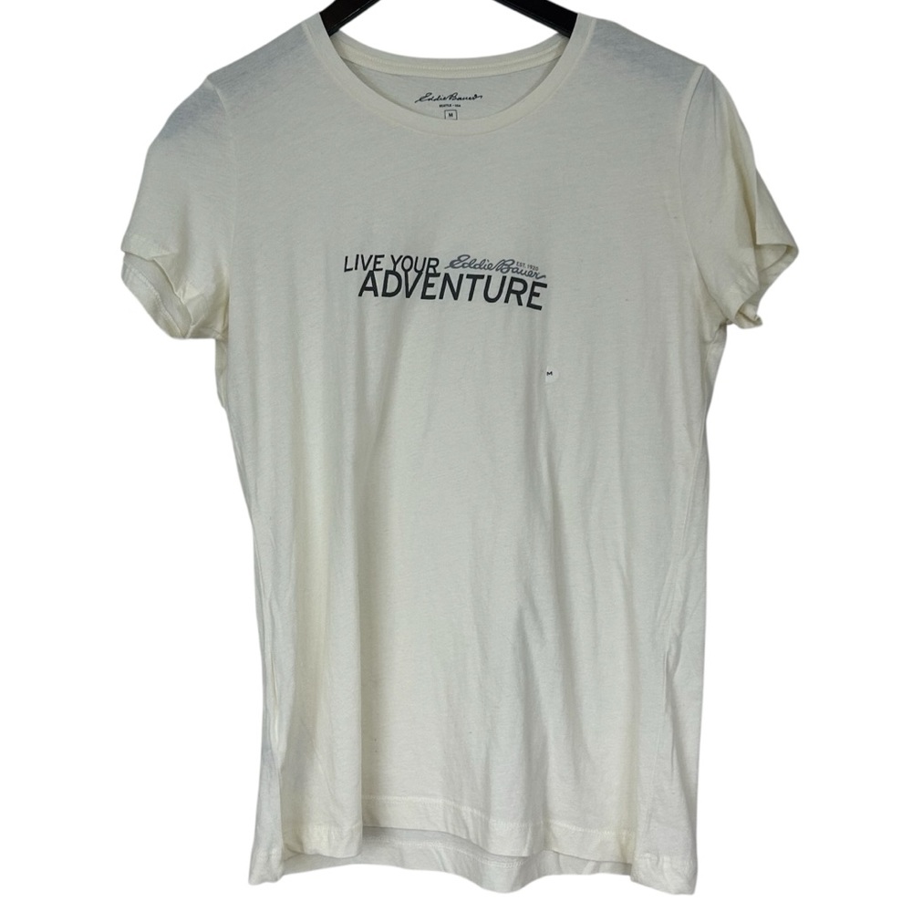 Eddie Bauer Live Your Adventure cream short sleeve t-shirt NWT